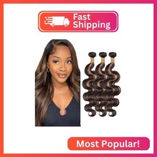 330g P1B30 Highlight Bundles Human Hair Ombre Brown Body Wave 3 Bundles 18 20 22