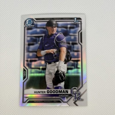 2021 Hunter Goodman Bowman Chrome 1st Refractor #BDC-66 Colorado Rockies
