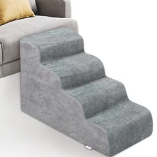 Dog Stairs for Small Dogs - High Density Foam Dog Ramp, Extra Wide Pet Steps ...