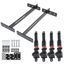 For EZGO Yamaha Club Car 4 Retractable Golf Cart Seat Belts and Bracket Kit