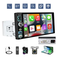 1Din Apple Carplay Android Auto Car Stereo Radio Bluetooth 6.9" Touch Screen SWC