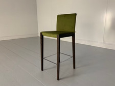 Walter Knoll Barhocker "Andoo" - in grünem Samt & Nussbaum