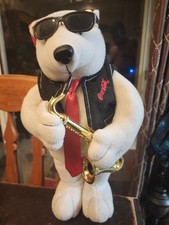 Coca-Cola 16&rdquo; Jazz Animated Dancing Christmas Polar Bear Sax Playing