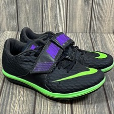 Nike HJ Elite High Jump Spikes Track Field Men 7.5 Black Green Purple 806561-035