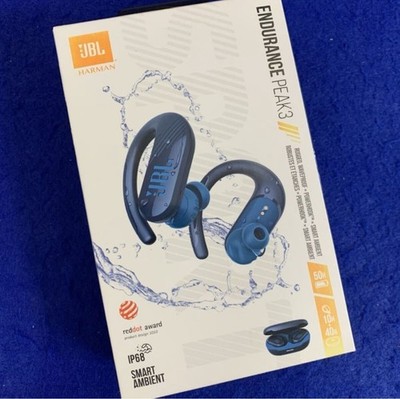 JBL Endurance Peak 3 Bluetooth Wireless Earbuds Noise Cancelling Sport Blau Neu