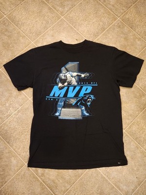 Cam Newton NFL Carolina Panthers MVP 2015 Black Short Sleeve Shirt Men Size M