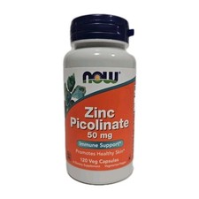 Now Foods Zinc Picolinate 50 Mg 120 Capsules Vegetarian Mineral Supplement 9/29