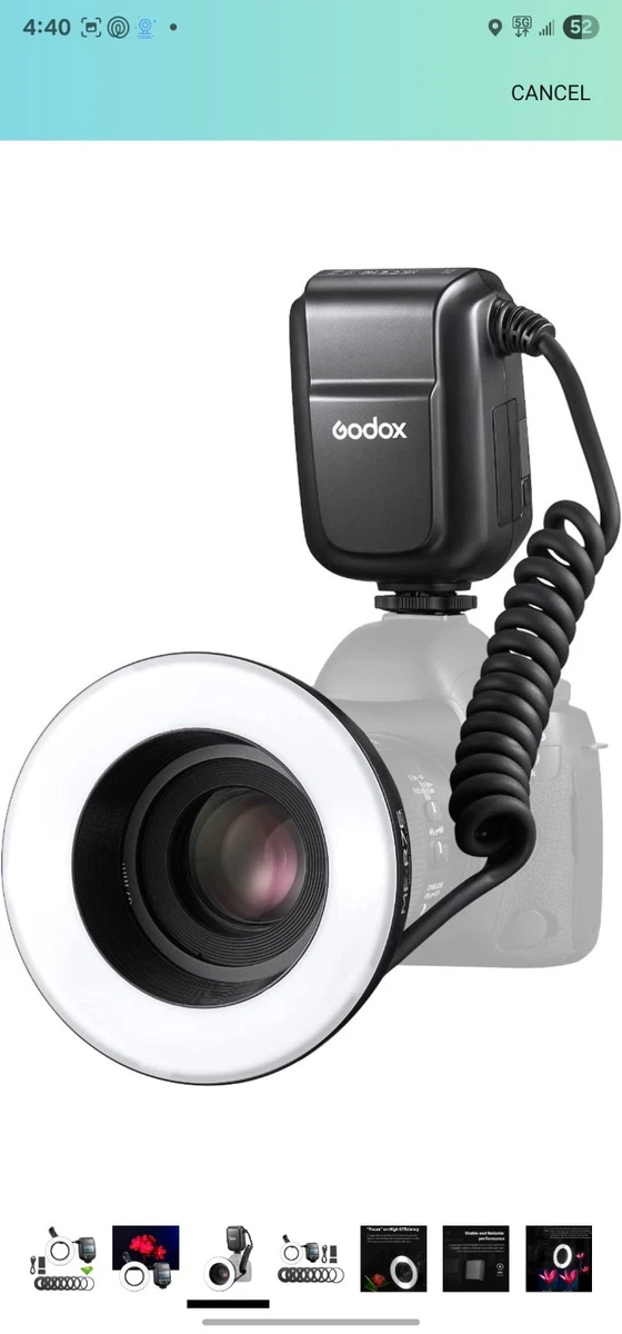 Topiky FC-100 Portable LED Macro Anneau Flash 5500K Réglage Luminosité Kit de Remplissage pour caméra vidéo avec 8 adaptateurs et contrôleur pour Appareil Photo