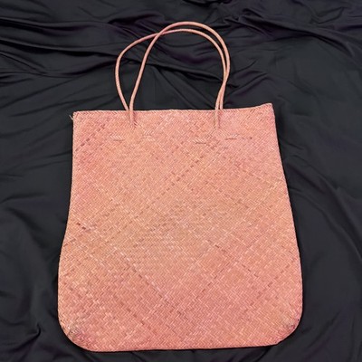 Eco friendly Cane Handmade Straw Top Tote large bag and Drawstring Closure