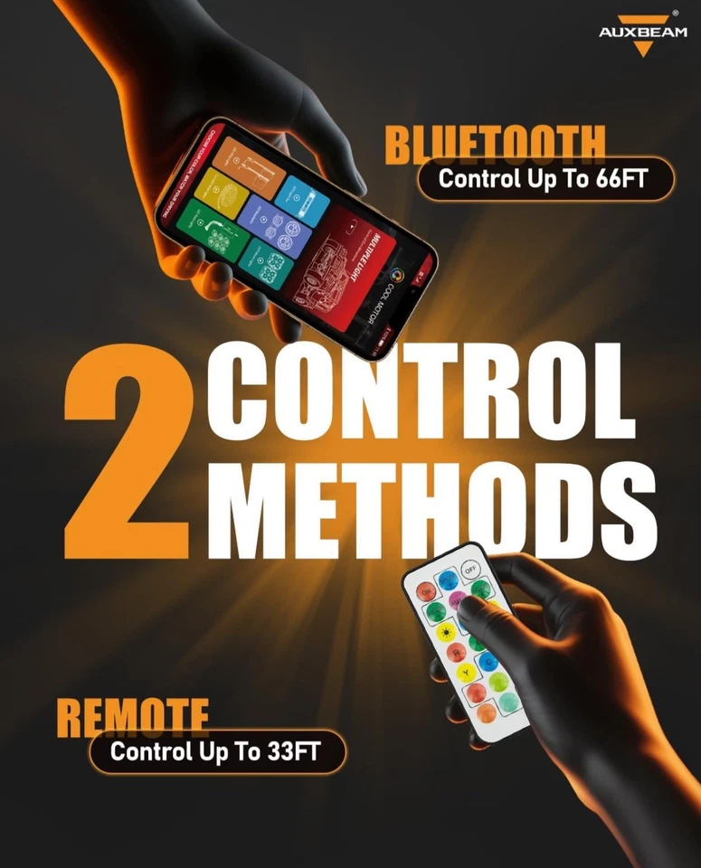 8 cápsulas luces de roca LED RGB con modo de freno, luz de pozo de rueda que cambia de color dinámico Foto 3 de 4