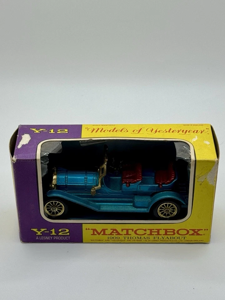 Vintage NOS Matchbox Models Of Yesteryear Y-12 1909 Thomas Flyabout NEW IN BOX - Image 3 of 4