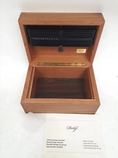 Vintage Davidoff Cigar Humidor Wooden Box With Brass Finishes 