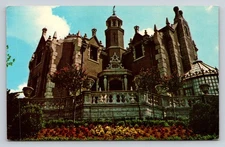 Vintage Walt Disney World Haunted Mansion Postcard White Border 1960s spooky