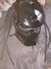 TOP PREDATOR HELM CUSTOM SCHWARZ GLÄNZEND SILBER SYMBOL PUNKT & ECE Größe L