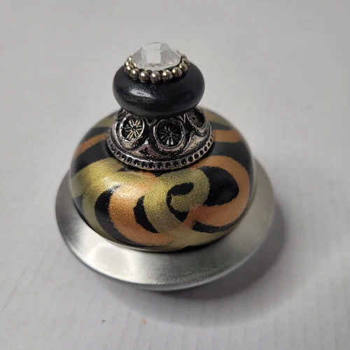 Grand Tiki Silver Cabinet Knob Drawer Pulls with Swarovski Crystal Lot of 2 NEW