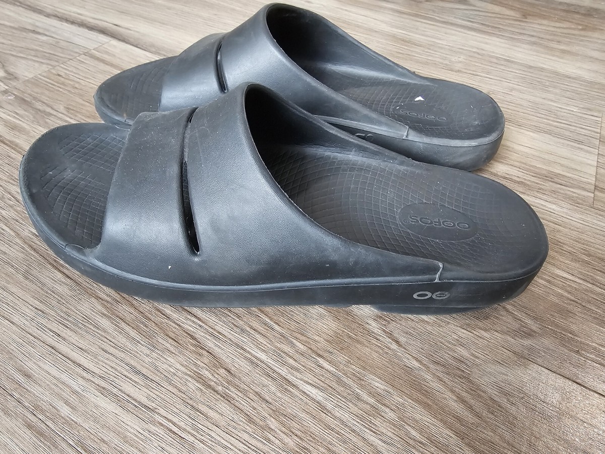 OOFOS Mens 12 45 OOahh Sport Recovery Slides Black Comfort  display picture 1