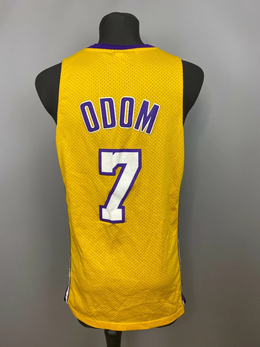 Buy the Mens Yellow Los Angeles Lakers Lamar Odom #7 NBA Basketball Jersey  Size 3XL