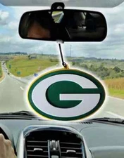 Green Bay Packers Rearview Mirror Ornament – NFL Car Accessory, Fan Gift Décor