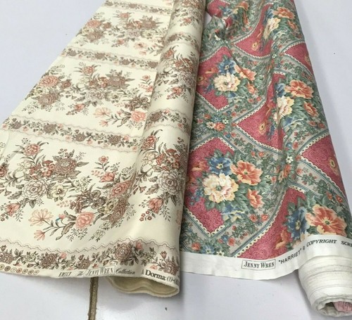 SOFT FURNISHING COTTON FABRICS : JENNY WREN FLORALS : $$8.00 per metre: #BM33A.B - Bild 1 von 13