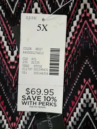 Catherines Jacket Cardigan Plus Size 5X Floral/Chevron Reversible Open Stretch - Picture 6 of 10