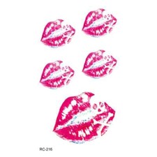 Flash Once Temporary Adhesive Tattoo Kiss Mouth Red Party Gift Beach Vacation