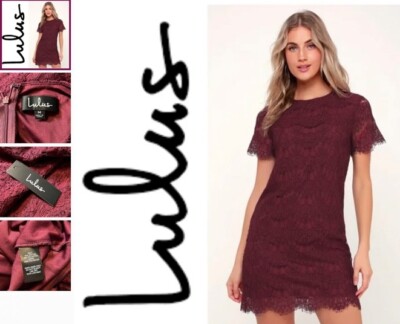 burgundy lace shift dress Francesca burgundy lace maxi dress – Glamify Famous For Loungewear main image 1