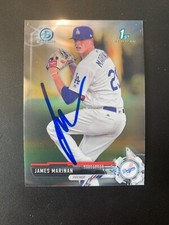 James Marinan Signed 2017 Bowman Draft Chrome Card Los Angeles Dodgers Auto COA
