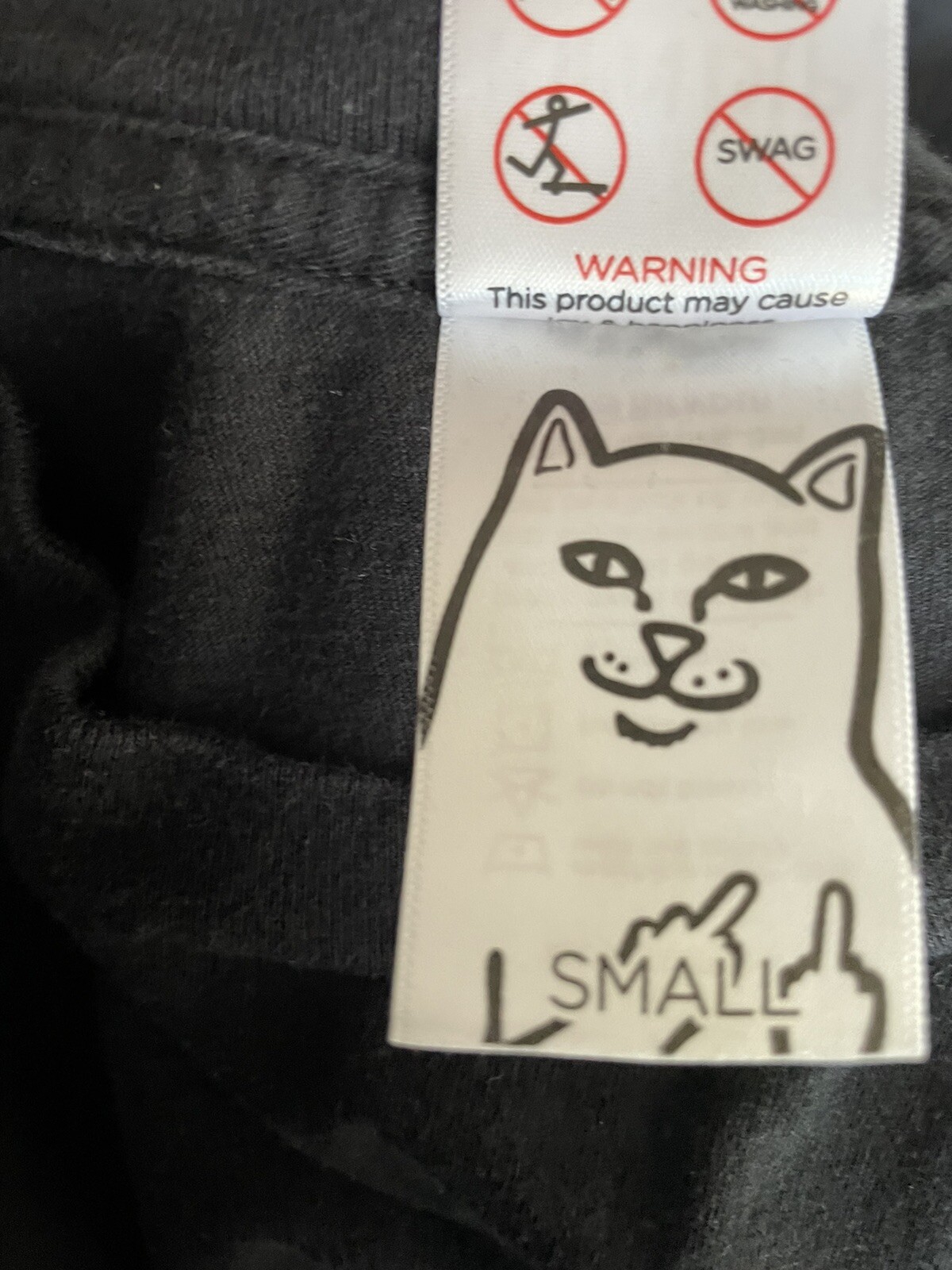 RIPNDIP Ranger Nerm Cat Crocodile T Shirt Black Sz S Skater Pocket Skateboarding