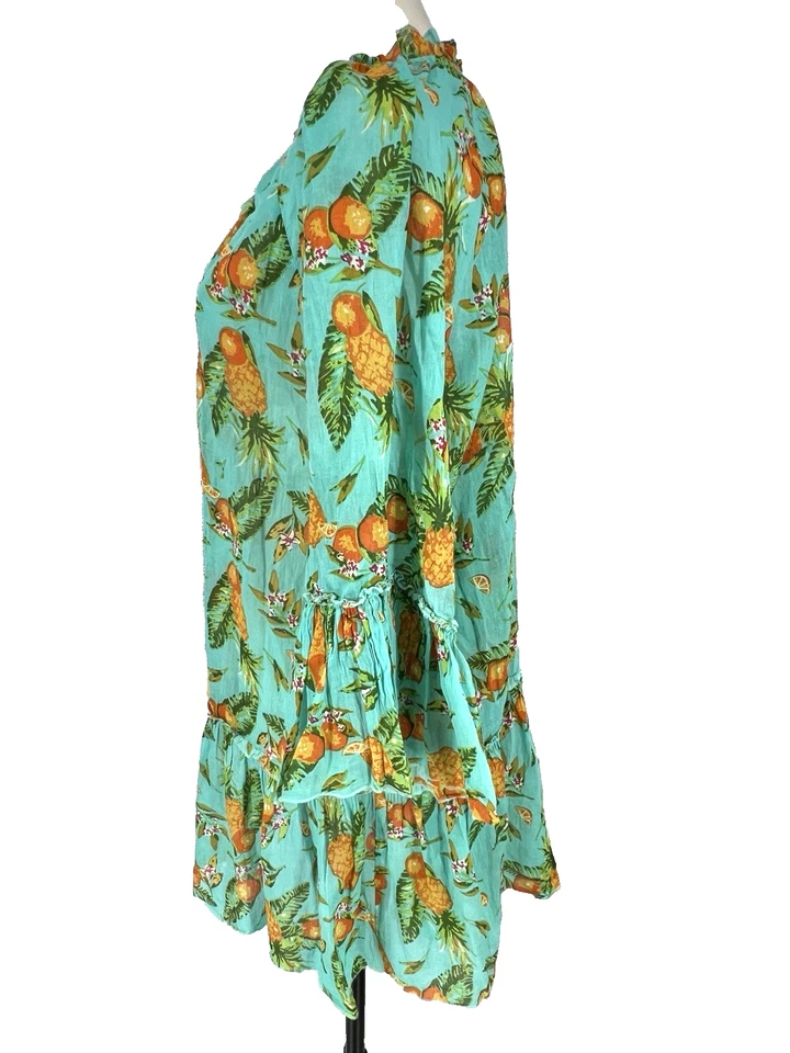 Camisa de Natación Debbie Katz South Beach Popover Para Mujer M Mediana Piña Borlas Foto 4 de 4