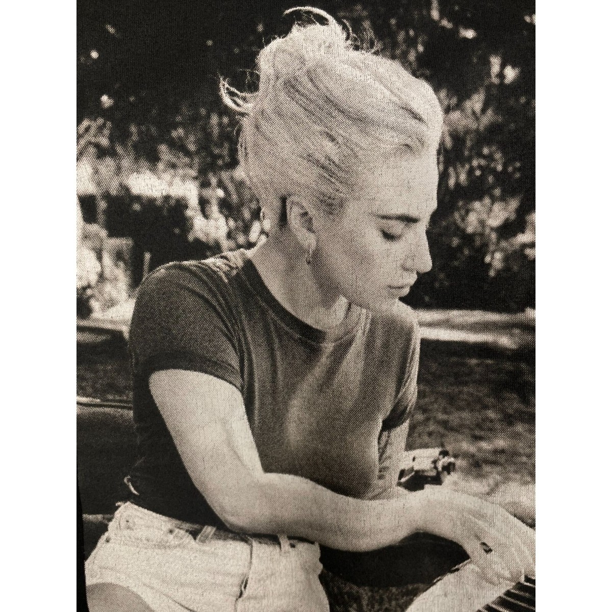 Lady Gaga Joanne Piano Photo Black T-Shirt Men
