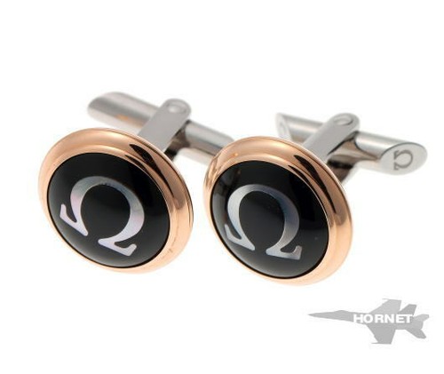 OMEGA Mania Cufflinks Black Red Gold 