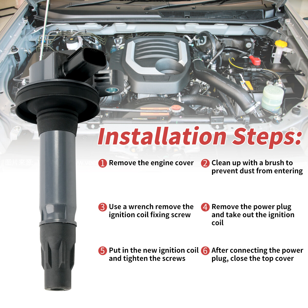 6X Ignition Coils For Ford Explorer Edge Lincoln MKS MKT MKX Mazda 3.5L