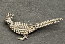 Fasan Brosche  Opal & Diamant   Gold & Silber