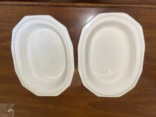 TWO Pfaltzgraff Heritage White VEGETABLE Serving Dish- 11" Long
