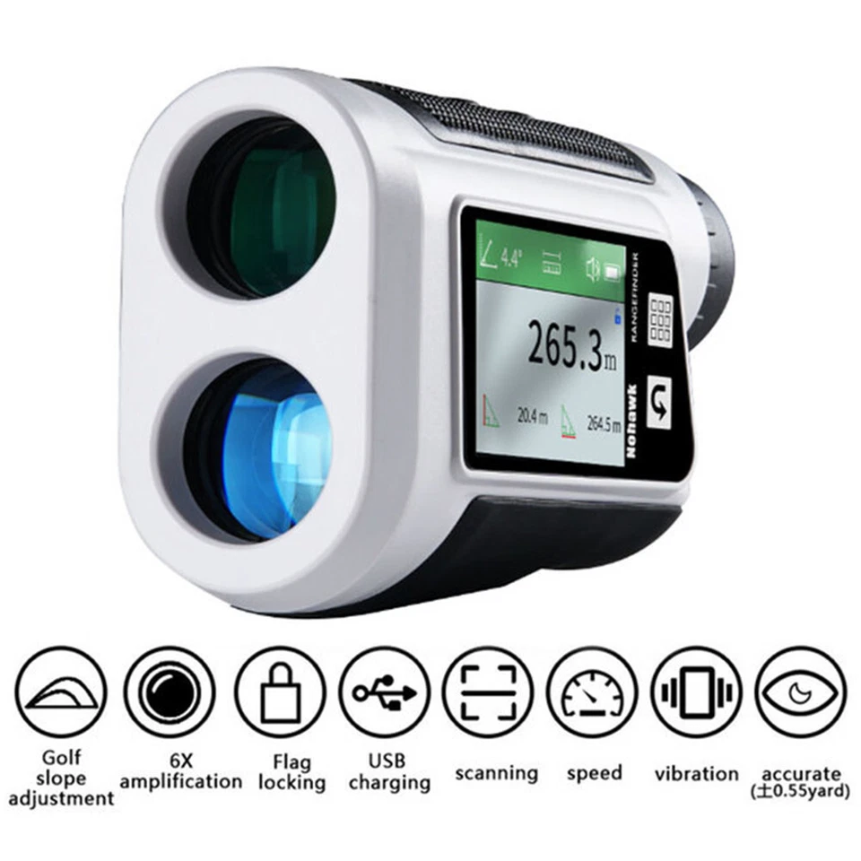 6x New Laser Telescope Rangefinder Golf Finder Range Tour Hunting Good Slope - Image 2 of 4