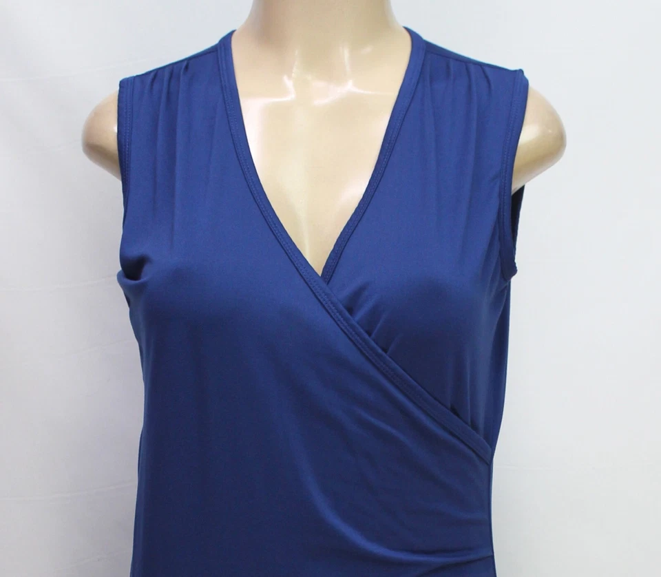 Camiseta sin mangas Doublju para mujer elástica sin mangas azul talla L Foto 3 de 4