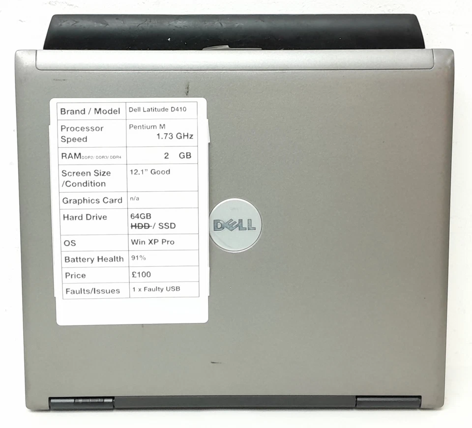 Dell Latitude D410 - Pentium M 1.72GHz - 2GB Ram - 12.1" - 64GB SSD - Windows... - Image 4 of 4