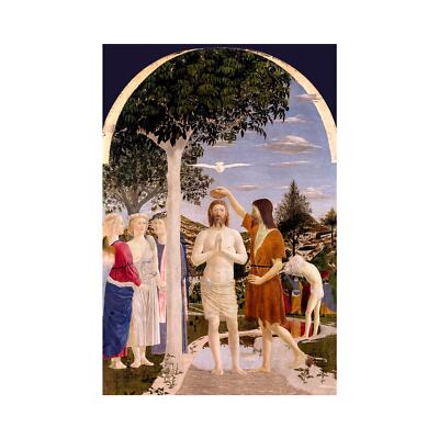 Piero della Francesca, Baptism of Christ, 1450, Semi-Metallic Gloss, 16'' x 24''
