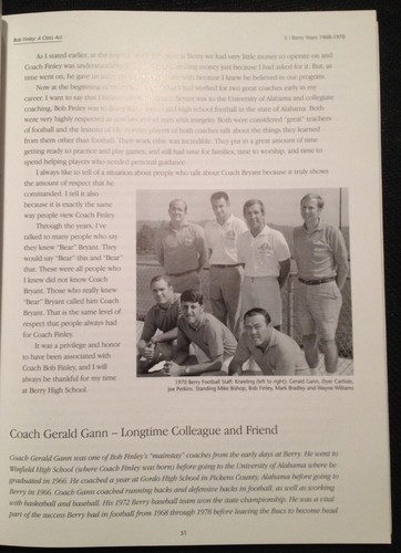HOOVER, ALABAMA - Berry High School - BOB FINLEY: A CLASS ACT, Great Coach and T - Picture 6 of 10