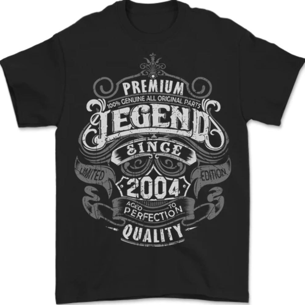 Premium Legend 19th Birthday 2004 Mens T-Shirt 100% Cotton