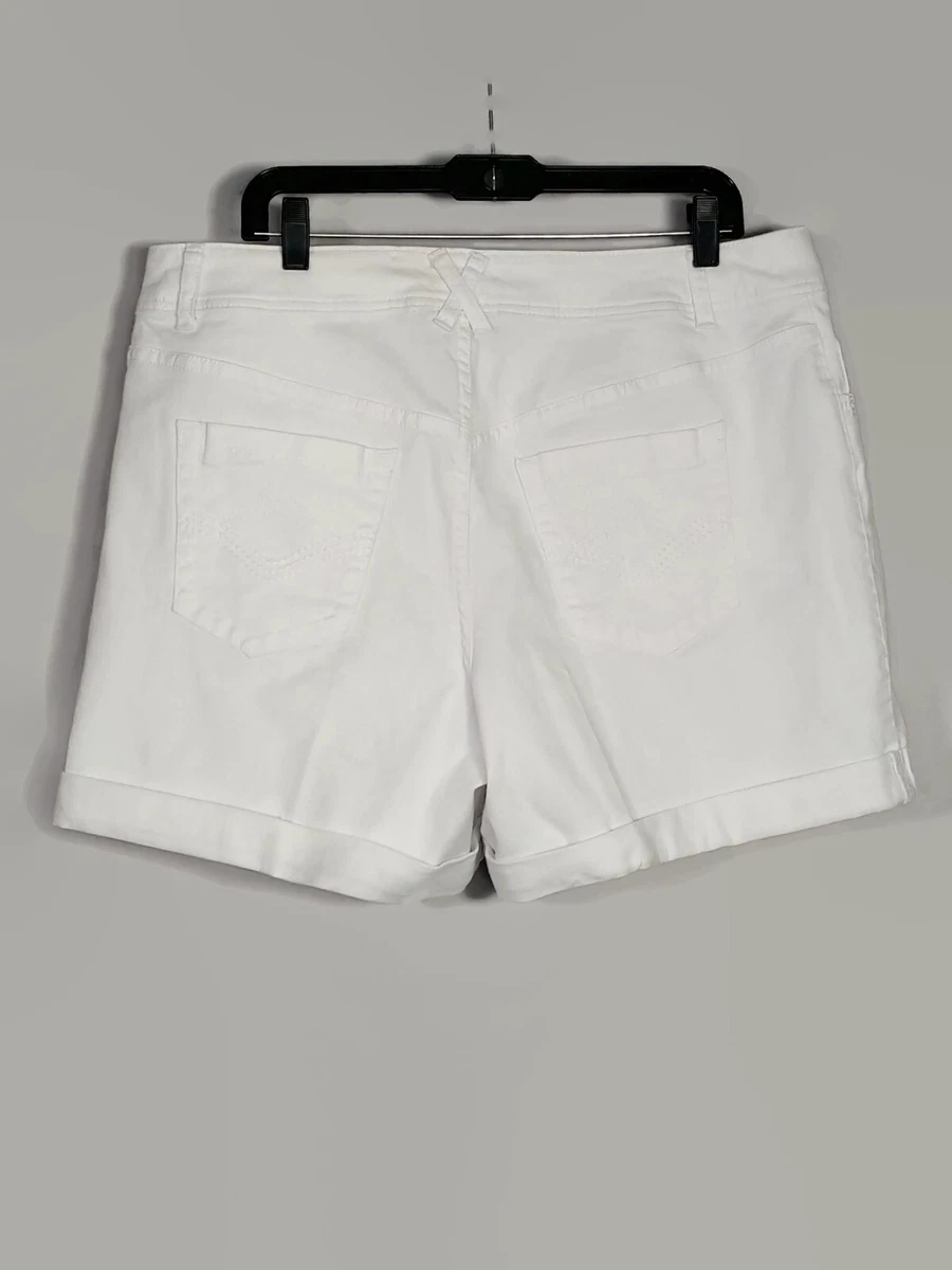 Lane Bryant White Denim Pocket Cuffed Shorts Size 18 eBay