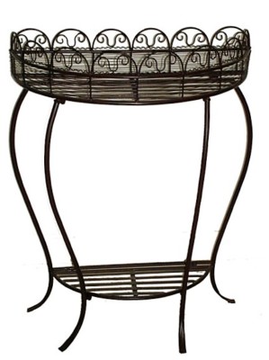 Wandtisch Metalltisch Beistelltisch Wandkonsole rostfarbend Shabby Chic H 84cm