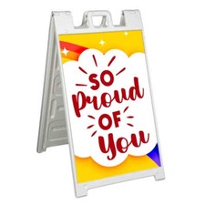 SO PROUD OF YOU Signicade 24x36 Aframe Sidewalk Sign Banner Decal ENCOURAGEMENT