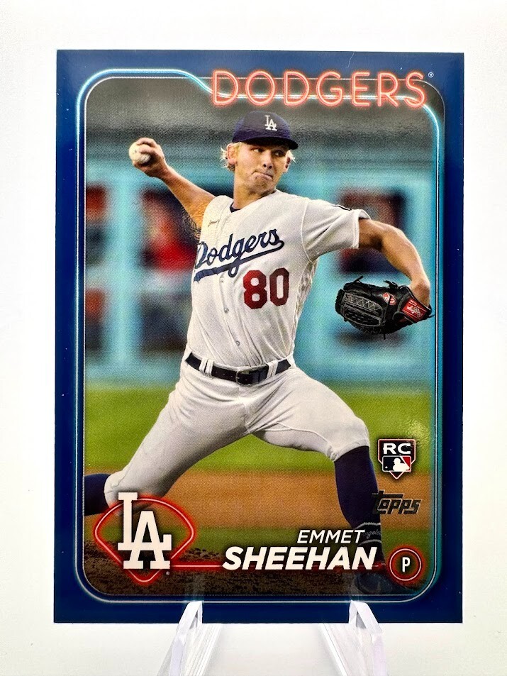 2024 Topps Emmet Sheehan Blue Border Rookie Card Dodgers 283 (Team Color Match)