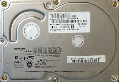 Quantum Fireball lct 20 20GB 3.5-in IDE Hard Drive/HDD, Rev A01, Refurbished