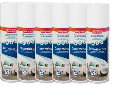 Beaphar Dimethicare 6 x 200ml Anti-Floh Fogger Zecken Flöhe Flohbombe
