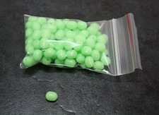 Soft Plastic Fishing Beads X100, 6.4x8.3mm Bean, Glow, Lumo Luminous, DIY trace,