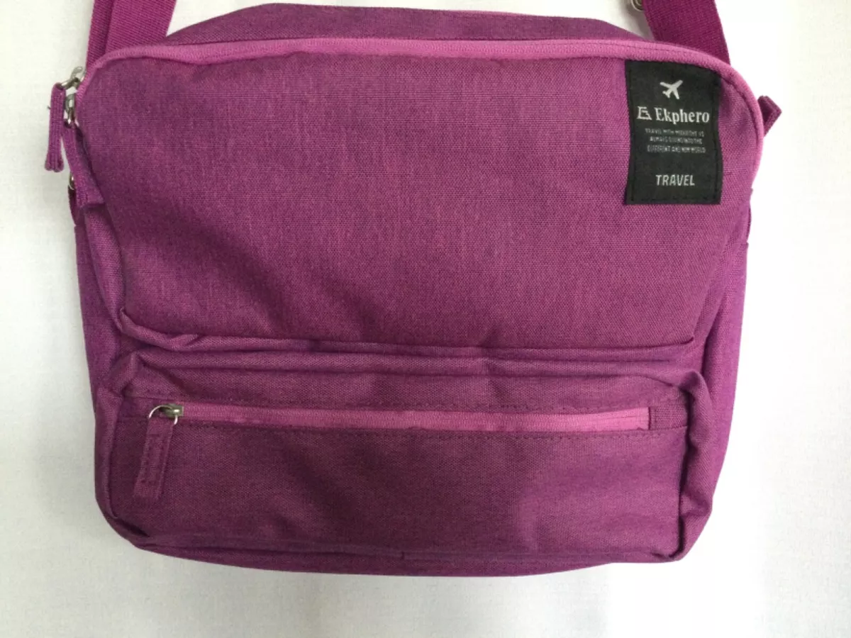 Ekphero Travel Nylon Fuchsia Pink Crossbody Bag Purse w Adjustable Strap