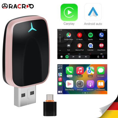 2 in 1 Wireless Carplay Adapter Android Auto Adapter USB Auto Dongle Connect Box