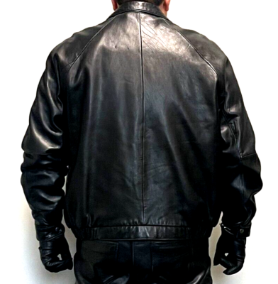 J Park Collection Black Lambskin Leather Bomber Jacket size XXL | eBay